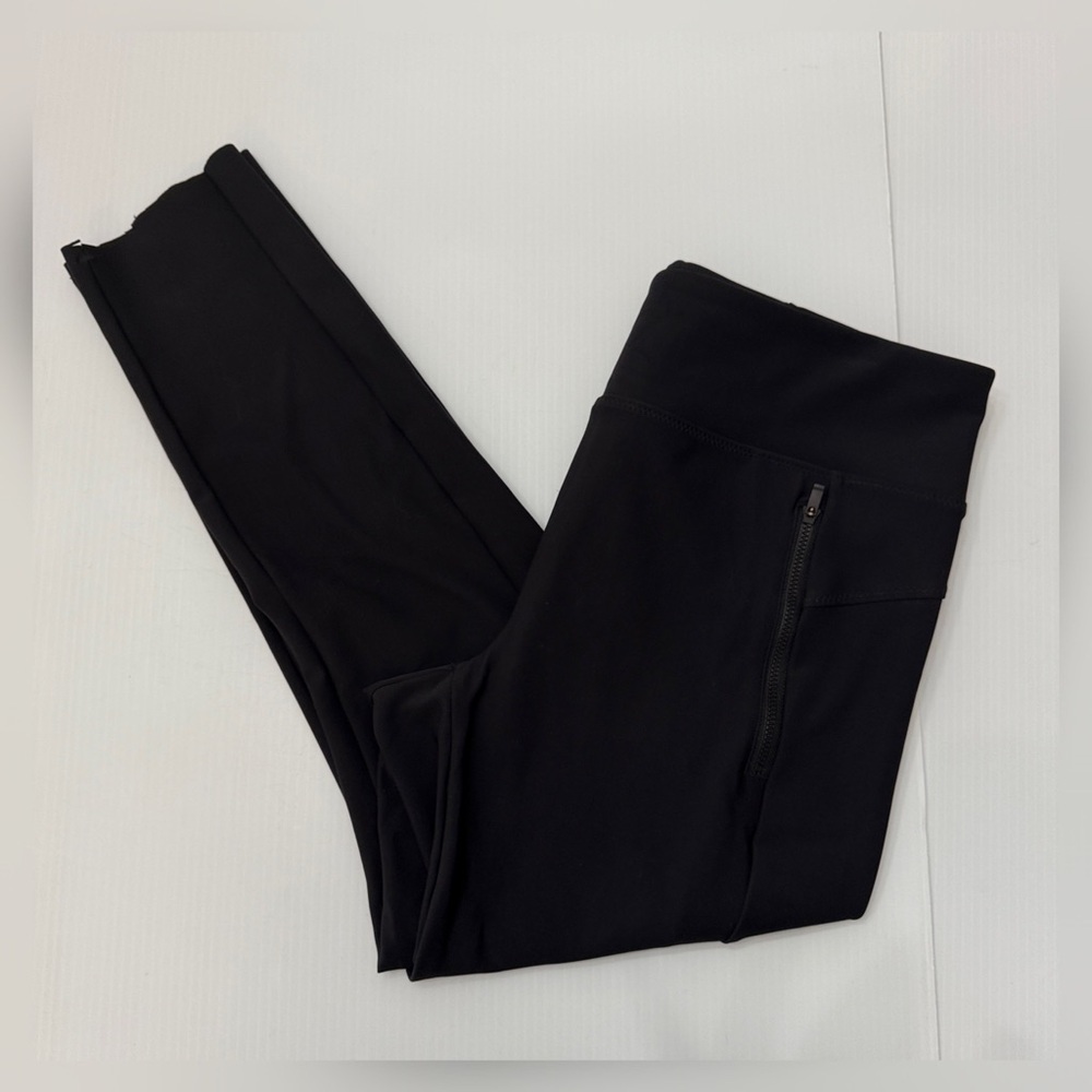 Athleta Black High-Waist Leggings with Side Zip